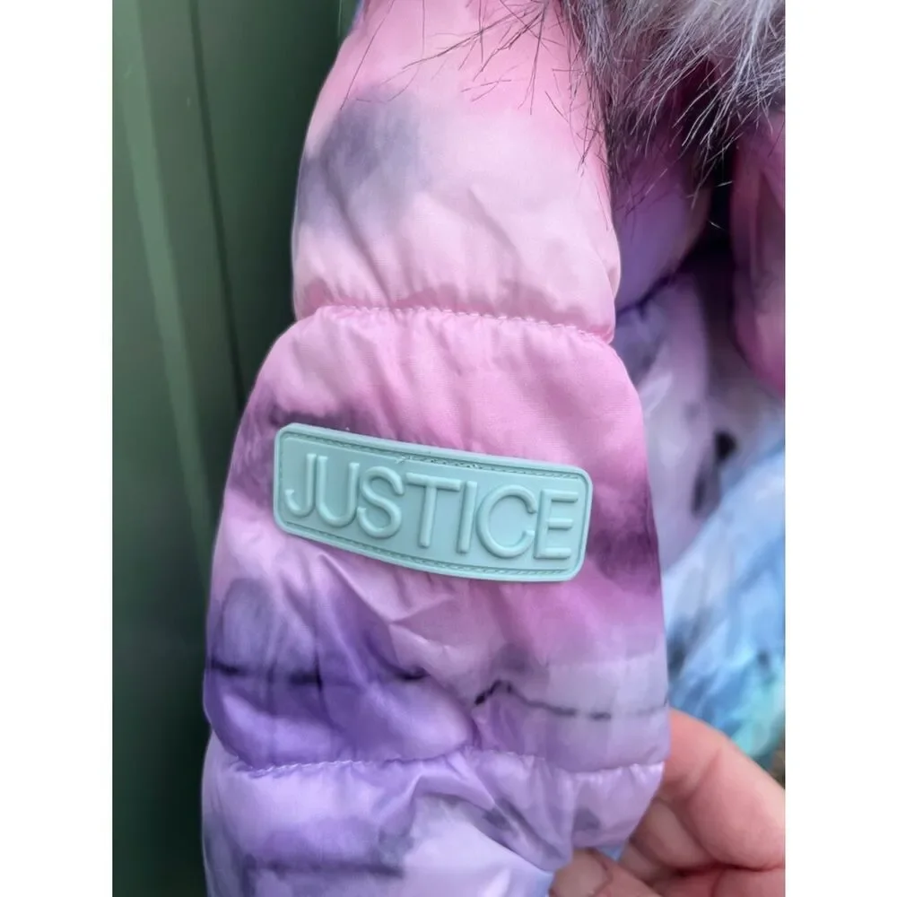 Girls Justice Matte Puffer Bomber Coat Size XS